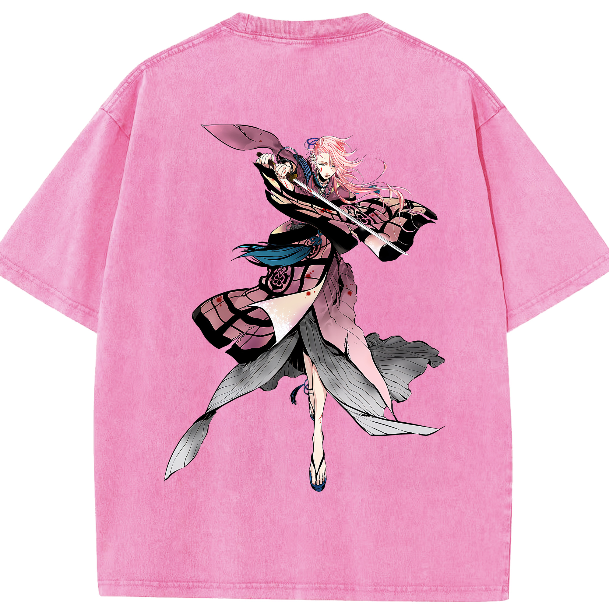 （画像用） 刀剣乱舞 Touken Ranbu 綿100% ヴィンテージ風 半袖Tシャツ（背面プリント）